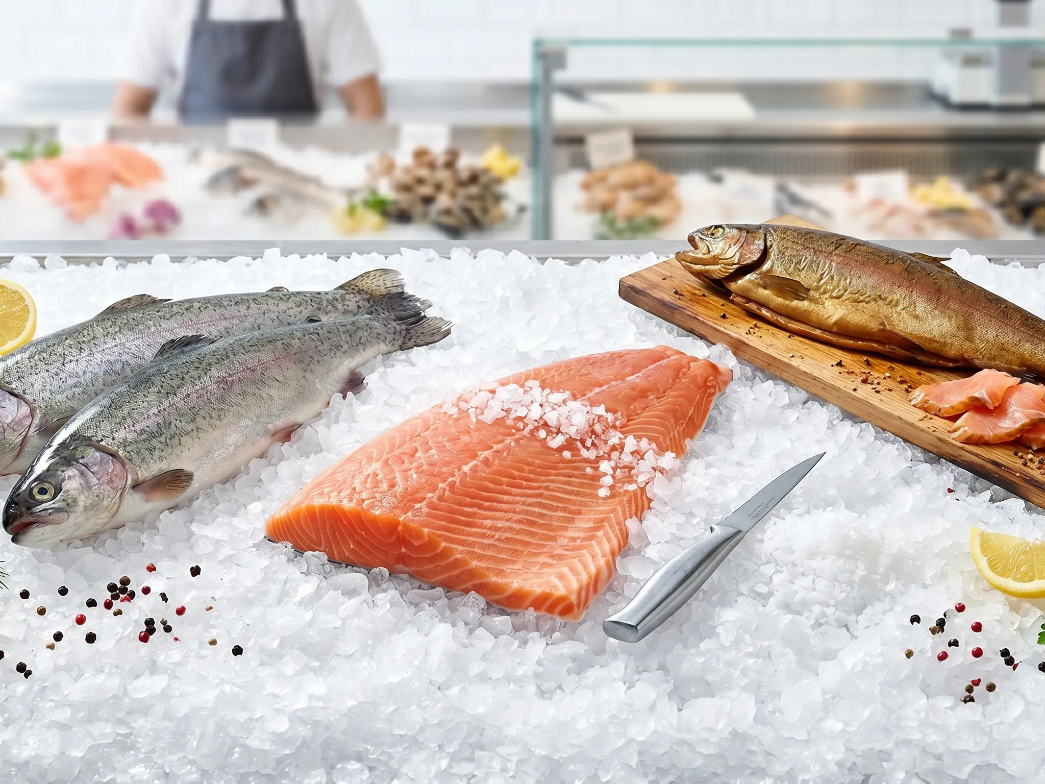 Ausgewählte Fischspezialitäten, frisch aus unserer Theke